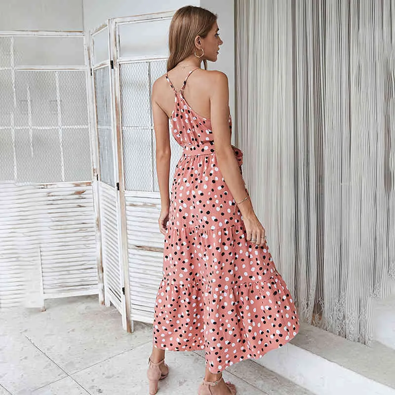 strapless open back dress MR. LARKIN, Margot Sun Dress, Sheer Pink/Black Tiny Dot – Mr. Larkin main image 1