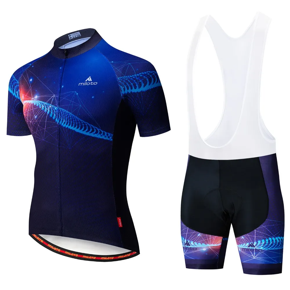 Maglia da ciclismo estiva spaziale 2024 Set traspirante Team Racing Sport Kit da bicicletta Abbigliamento da bici corto da uomo M086