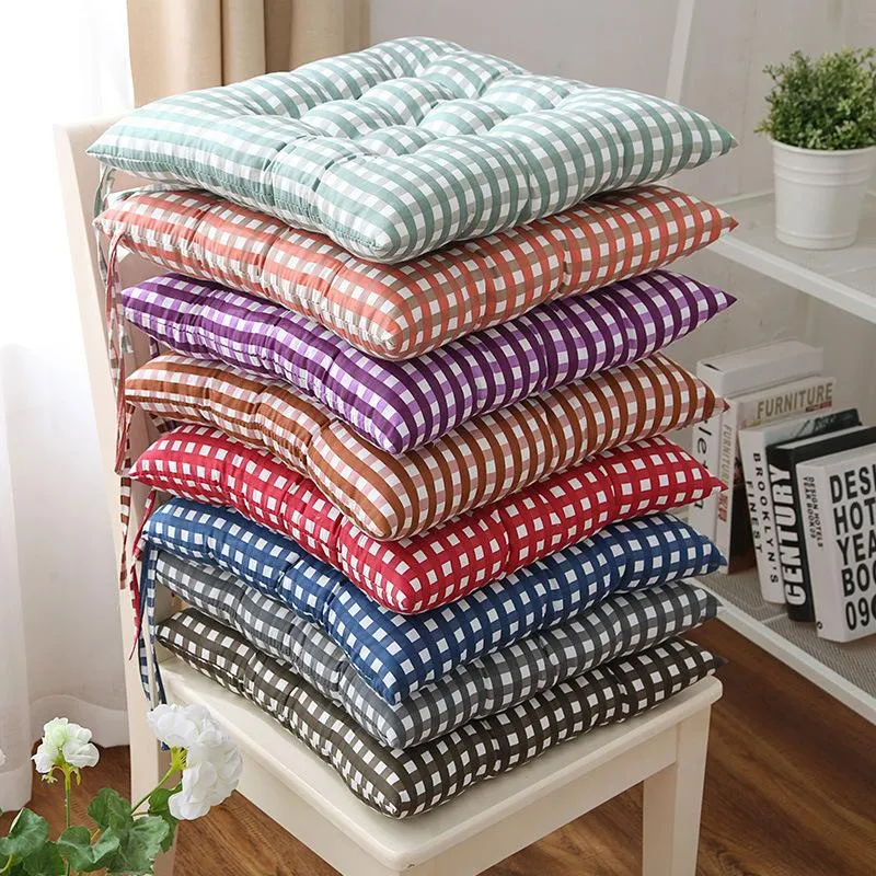 Cushion/Decorative Pillow Pearl Cotton Square Stool Cushions Soft Plaid Outdoor Garden Relief Pain Chair Pad Car Seat Home Decor