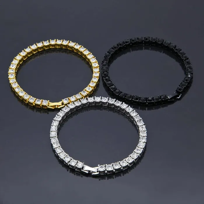 Nuevo Hip Hop Gold Patted Tennis Out Pulsera Top Zircon Fashion Exquisite Mens Jewelry