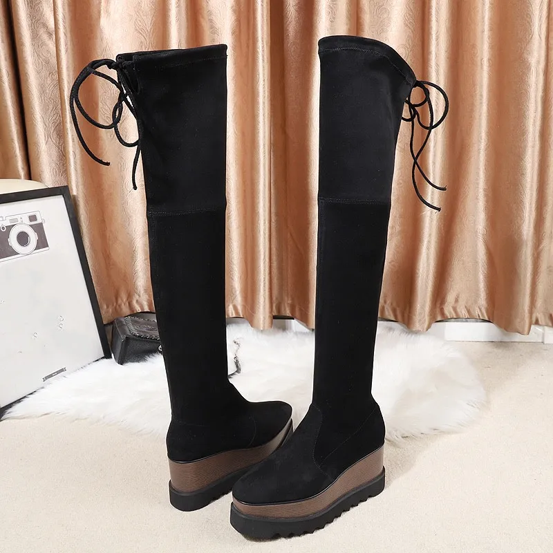 European and American elastic boots increase comfort fashion designer`s design.