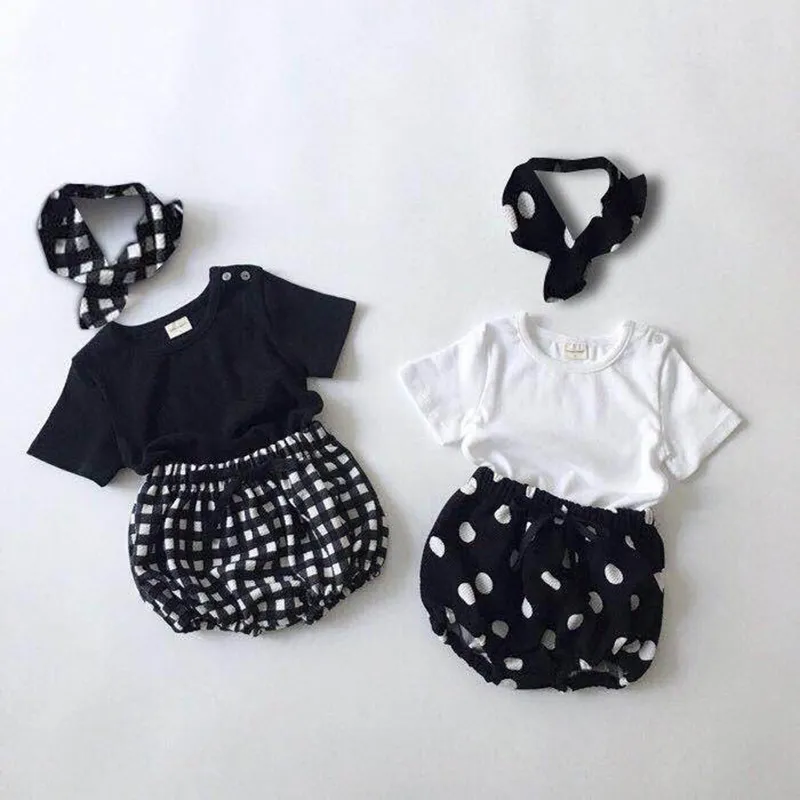 Barn kläder sätter sommar baby set koreanska stil toddler pojkar kläder + pp shorts spädbarn flickor 210429