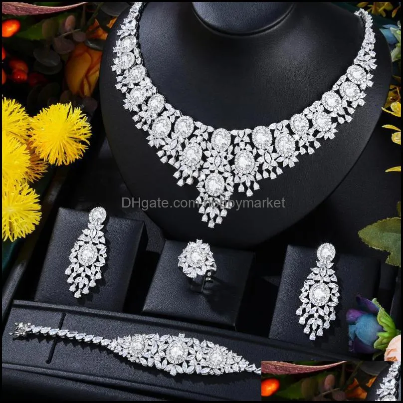 Earrings & Necklace GODKI Trendy 2 Layers UAE Jewelry Sets For Women Wedding Party Zircon CZ African Dubai Bridal Set Dance