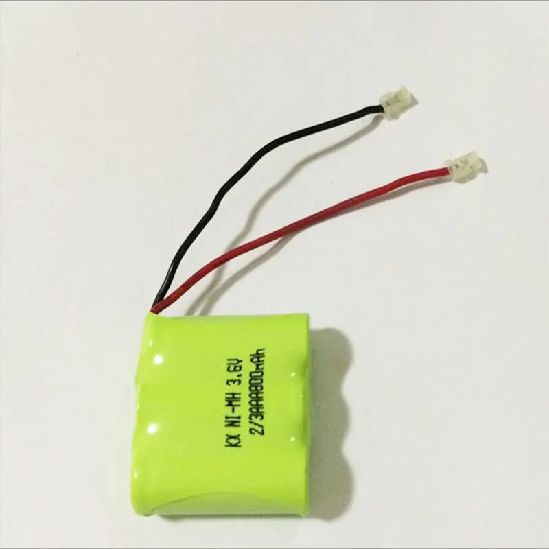 2 pçs / lote 3.6V 800mAH 2 / 3AAA Ni-MH Bateria Recarregável para controle remoto Ferramenta de energia de bateria de telefone sem fio com conector