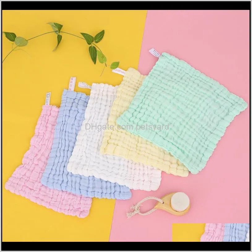 baby towel cotton plain square newborn handkerchief face towel infant wipe hands towel toddler bibs 70 o2