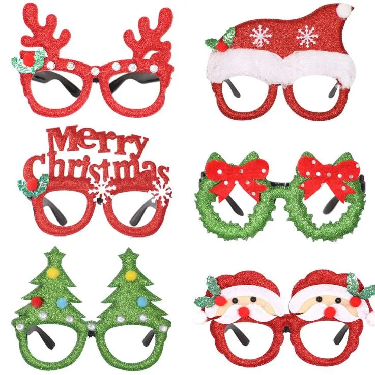 Lunettes de noël père noël, arbre de noël, accessoires Photo, fournitures de décoration de fête, 40 modèles en option BT1159