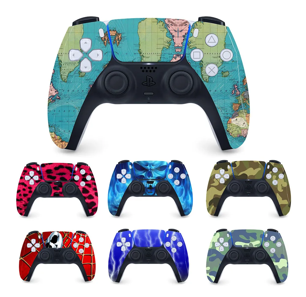 Gamepad Dekoration Skyddande hudklistermärke för PlayStation 5 PS5 Controller Protector Accessoarer Decal Cover Joystick Console Gaming Stickers Hög kvalitet