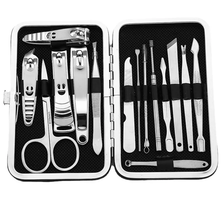15PCS Pedicure Clippers Cleaner Kit Casecare Tools Good Quality Nail Manicure Set