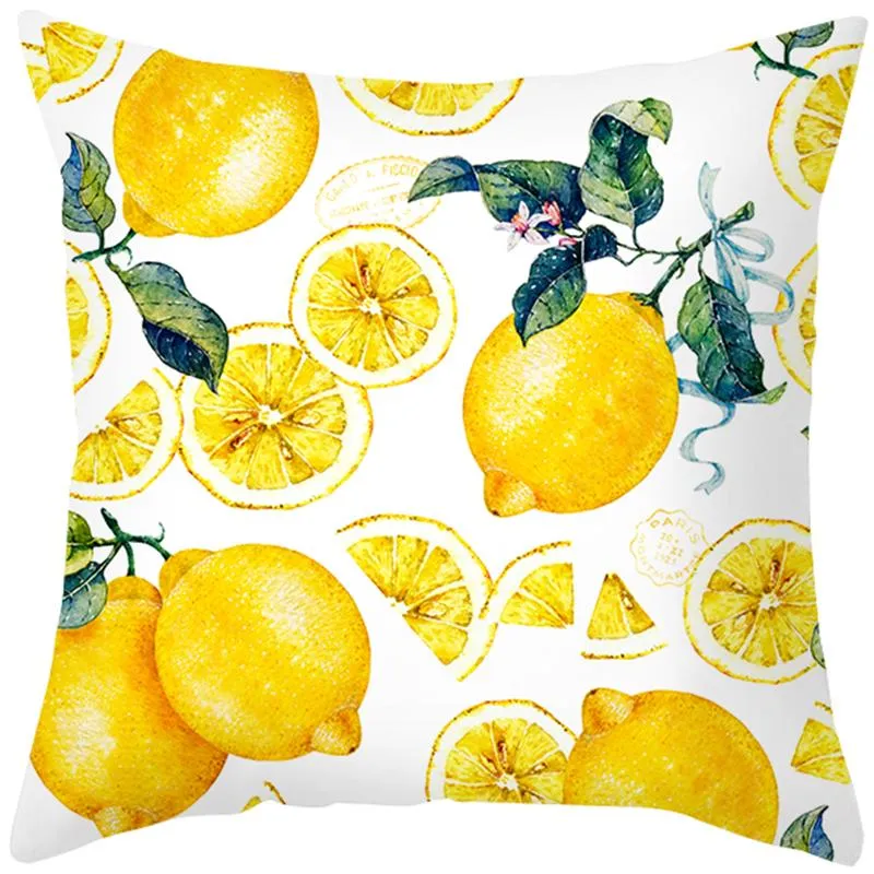 Pillow Cover Home Decor Yellow Fruit Plant Bicycle Printed Cushion Covers Body Pillowcase Decorative Sofa Throw Pillows Cushion/Decora Cushi