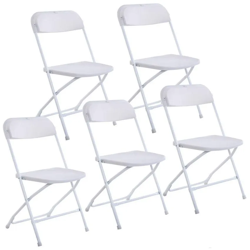 New Plastic Folding Chairs Wedding Party Event Chair Commercial White GYQ