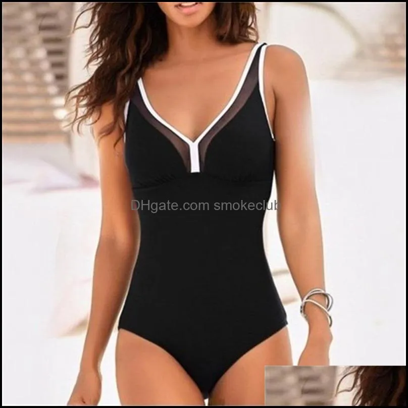 Sexy One-piece Swimsuit Net Swimwear Women Body Suits Push Up Bathing Suit Piecework Beach Swim Pool 2020 Female Swimming Suit 1025 Z2