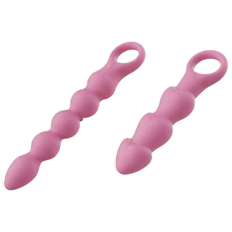 NXY Anal Leksaker Hot Silicone Plug med 10 Vibrationslägen Graduerade Pärlor Teleskopiska Masturbator Vuxna Unisex Sex 1203