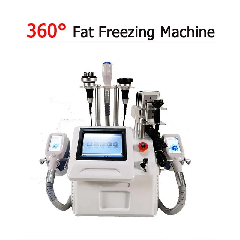 360ﾰ Multifunktions-Kryo-Gefrier-Schlankheitsfett reduzieren 3 Griffe Kryolipolyse Kavitation RF-Lipollaser Ultrakavitation Doppelkinnentfernungsmaschine