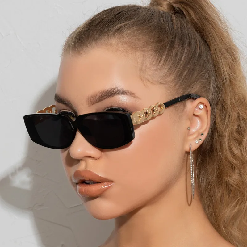 Nouvelle chaîne de lunettes de soleil en métal rétro Décorer des nuances pour hommes et femmes 2021Trentre dames luxe