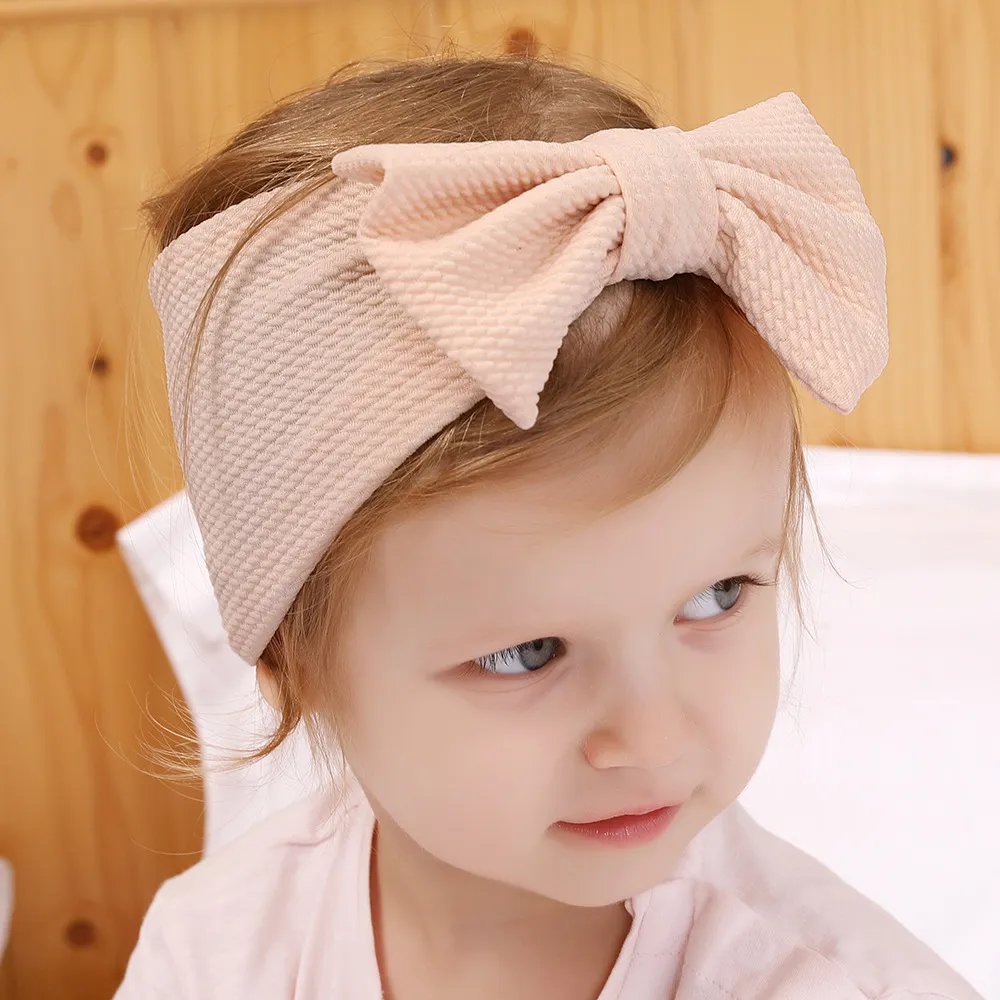 Newborn Baby Boy Girl Pure Bow Headbands Hair Accessories Soft Elastic
