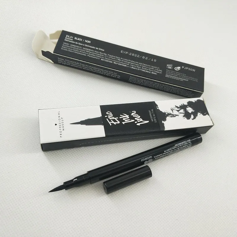 قلم تحديد العيون السائل الأسود المقاوم للماء للمكياج الاحترافي قلم تحديد العيون يشكل maquiagem طويل الأمد
