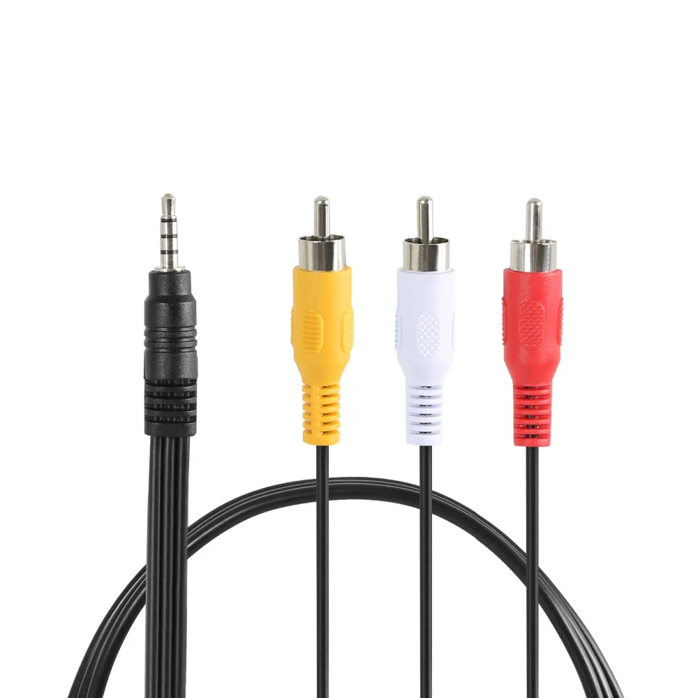  3.5mm Mini Jack Male to 3 RCA Video Audio Cable; Camcorder AV  AUX RCA Cable for TV HDTV DVD 1080P. 1.5M Cable. : Electronics