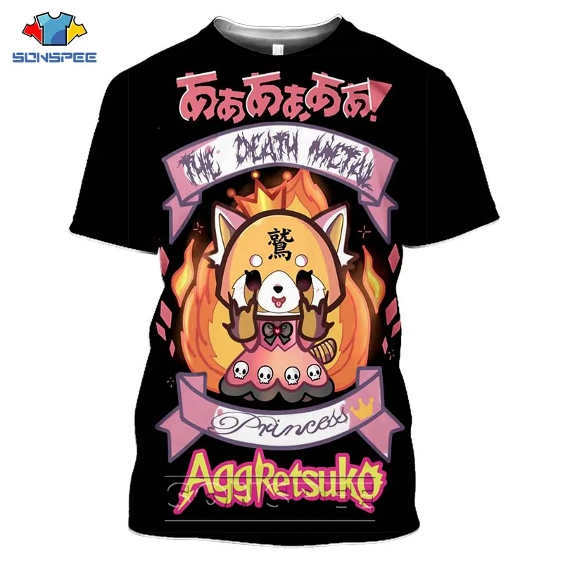 SONSPEE Death Metal Karaoke Kala Aggretsuko Aggressive Retsuko Mens T Shirts Casual 3D ptint Short Sleeve T-Shirt Women Clothes (8)