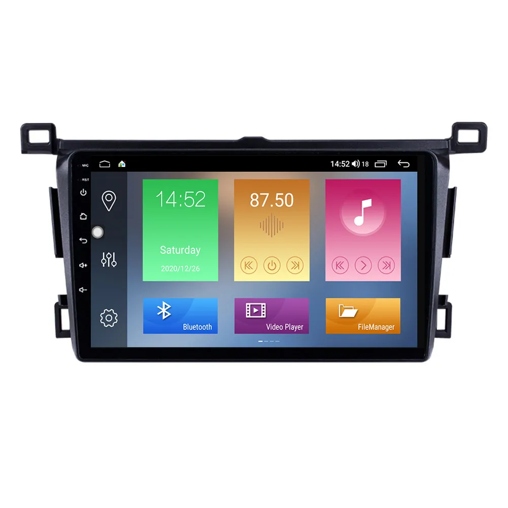 Android 10 Auto-DVD-Radio-Player für Toyota RAV4 2013–2018, Linkshänder, 3G WiFi, Musik-TV-Tuner, All-in-One-9-Zoll-Touchscreen