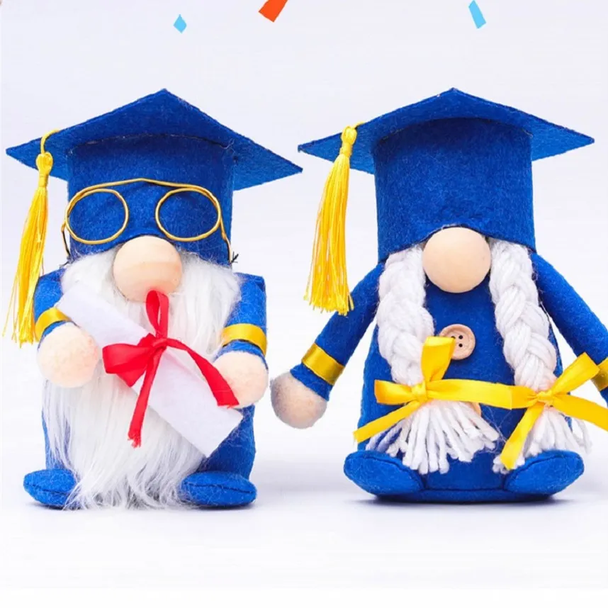 Gnome Graduation Decorations Gnomes Suédois Peluche Nain Poupée Scandinave Graduation Table Ornement pour 2021 Graduation Party GGA4314