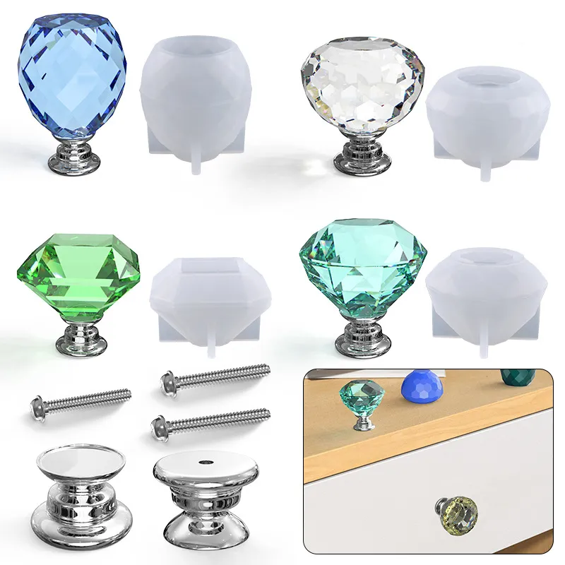 Siliconen Lade Pull Hars Mallen DIY Handgemaakte Crystal Home Cabinet Handvat Epoxy Hars Mold Sieraden Decor Gieten Mal