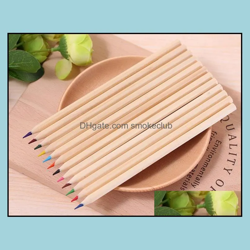 colored Lead Color drawing pencil wood Colour Pen Sets of 12 colours kids coloured draw pencils children epacket