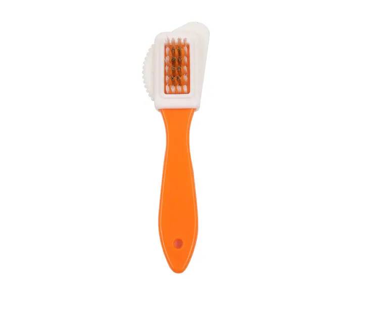 Brosse de nettoyage de chaussures noire en forme de S à 3 côtés, brosse de nettoyage de chaussures en daim et Nubuck