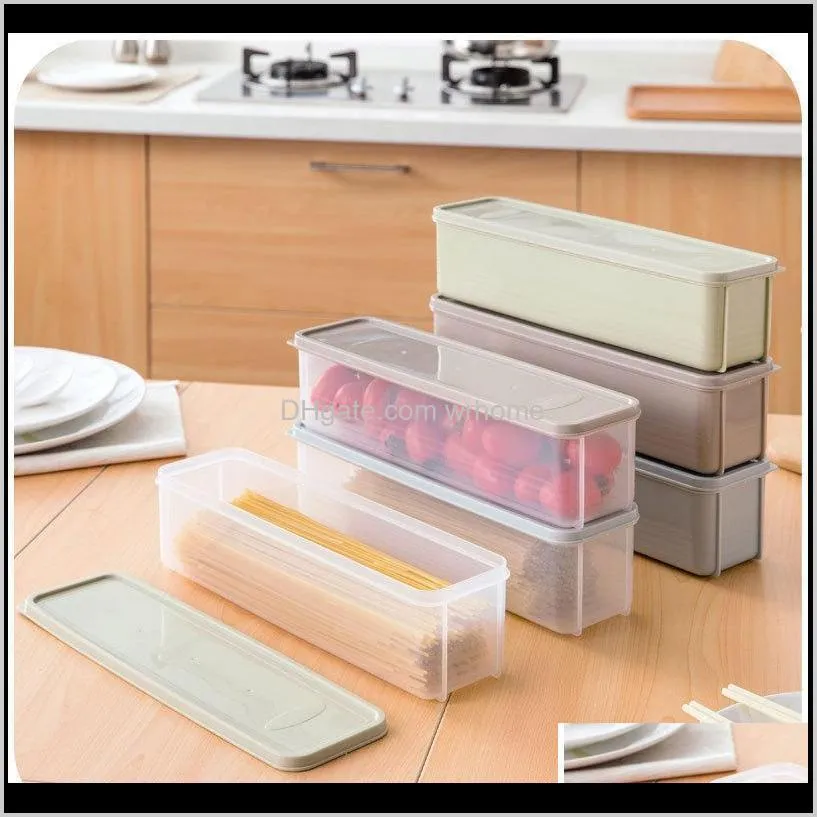 Refrigerator Storage Box With Lid Plastic Drawer Crisper Kitchen Noodle Fruits Container M56 Bottles & Jars