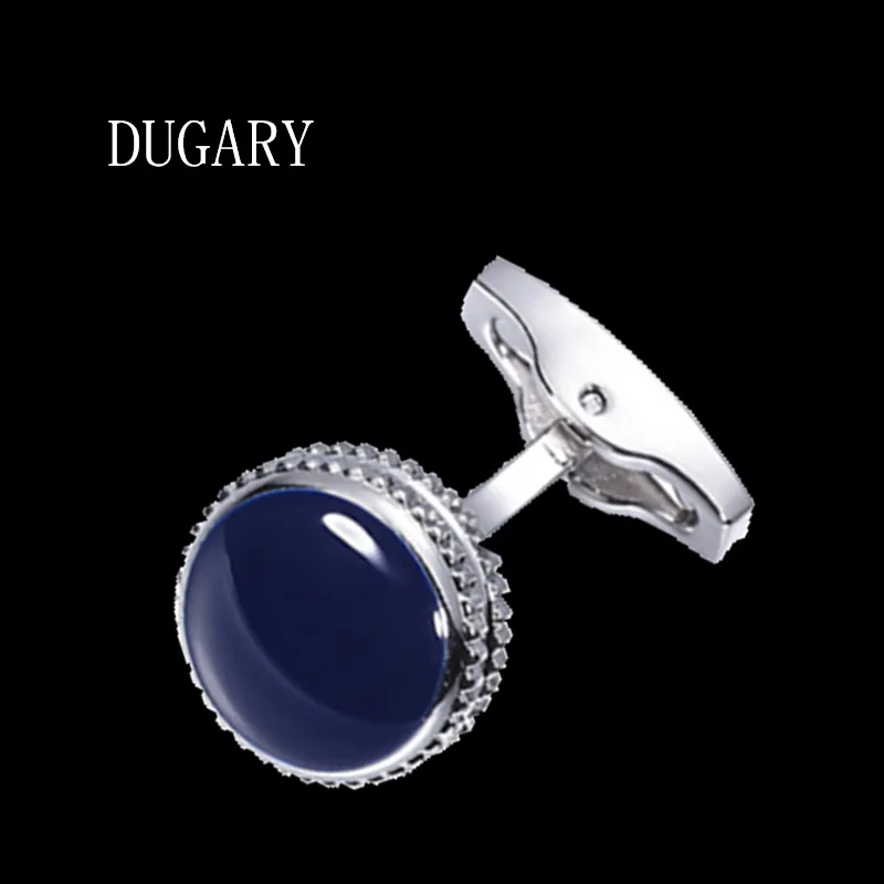 Gemelli per camicia gioielli per uomo Regalo Moda Matrimonio di lusso Gemello in cristallo blu Bottone novità Alta qualità