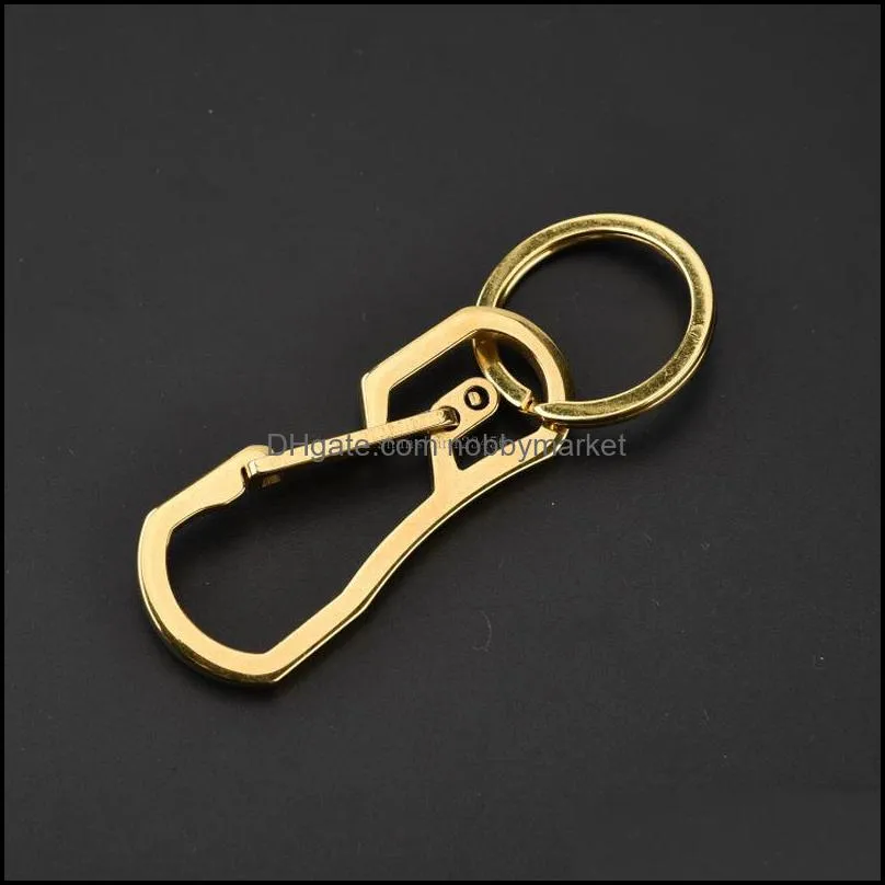 Fashion Stainless steel Heavy keychain Black gold Carabiner Car Key Chains for Men and Women fashion jewelry will and sandy new