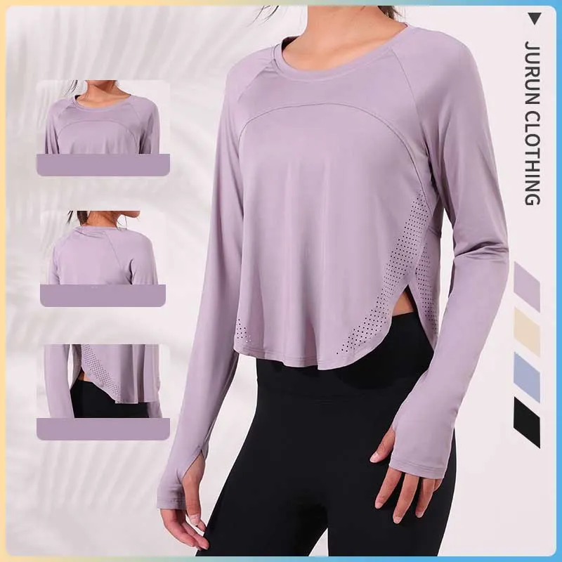 T-shirt da donna Top T-shirt Abbigliamento Autunno Donna Sport Fitness Corsa Yoga T-shirt a maniche corte allentata morbida e traspirante