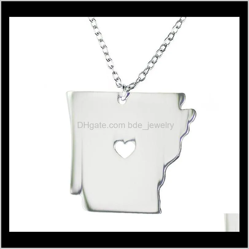 arkansas state iowa state hawaii state map necklace charm pendant necklaces with a heart statement