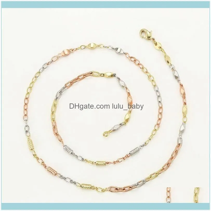 Chains MxGxFam ( 47 Cm * 3 Mm ) Mix Gold Color Beads Chian Necklaces For Women Fashion Jewelry