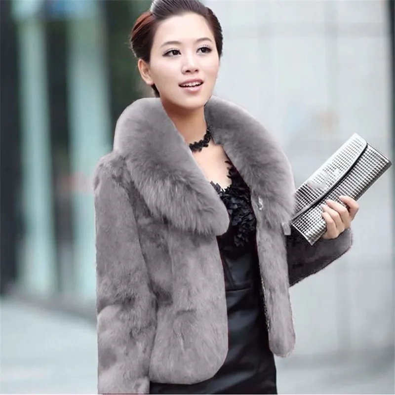 Manteau fausse fourrure sales noir grande taille
