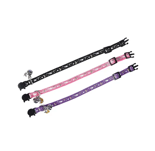 2021 Wholesale Quick Release Kitten Cat Collar Bling Sequins Puppy Dog Collars With Cute Bell Safety for Kitten Dog Adjustable