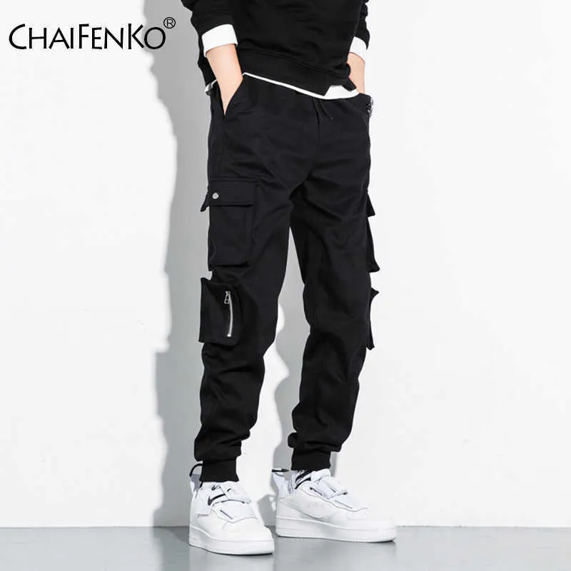 Chaifenko Hip Hop Calças de Carga Homens Fashion Harajuku Harem Pant Streetwear Juntos Casuais Multi-bolso Gravata Pés Homens Pant M-8XL 210616