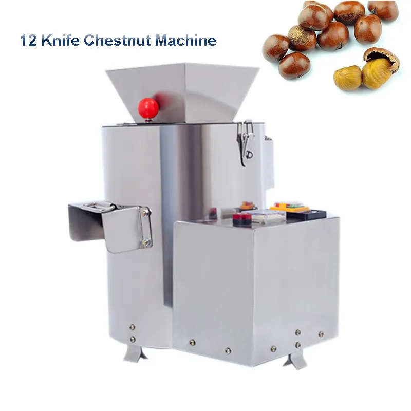 Elektrischer Kastanienschäler Kommerzielle automatische Kastanienschälmaschine 12 Messer Schälen und Schälen von Kastanienartefakten