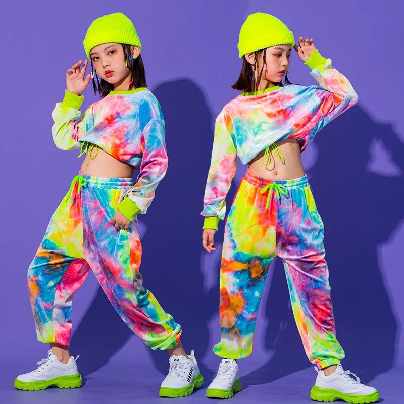 Verhuizer Boos worden Nadenkend Hip Hop Clothing Multicolor Sweatshirt Causale Broek Voor Meisjes Jazz  Ballroom Dancing Kleding Stage Outfits Rave Sets Van 33,25 € | DHgate