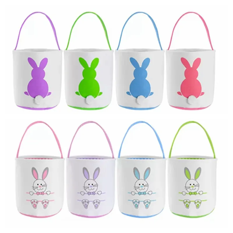 Creative Party Supplies Easter basket holiday lovely rabbit ear tail bucket candy gift bag handbag KK0079HY