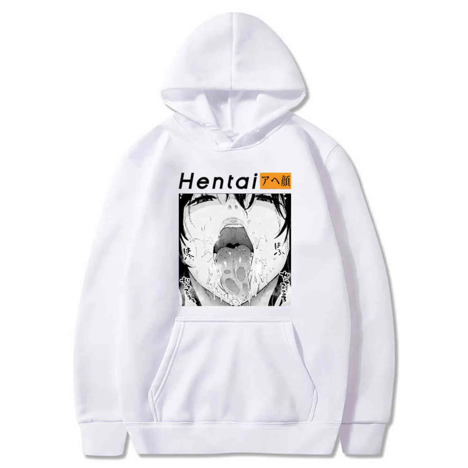 Harajuku Print Hoodies Otaku LEWD Hentai Leuk Meisje Anime Hoodies Voor Mannen Streetwear Mannelijke Mode Casual Hooded Sweatshirts Y211122