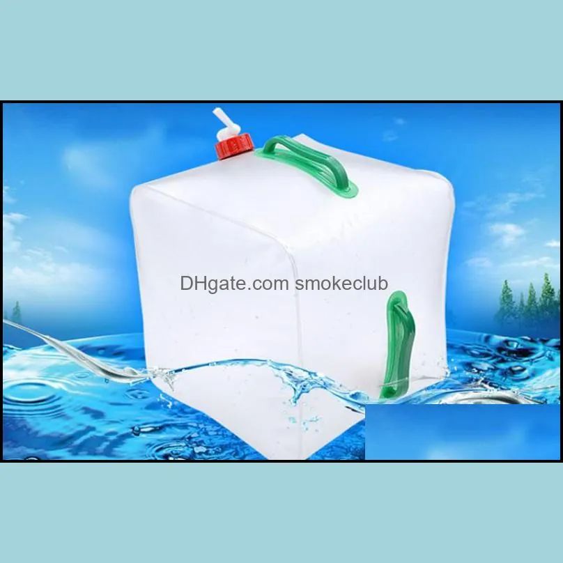 20L Foldable Water Bags High Capacity Transparent PVC Bucket With Two Handle Hydration Packs Easy To Carry 7 8st B