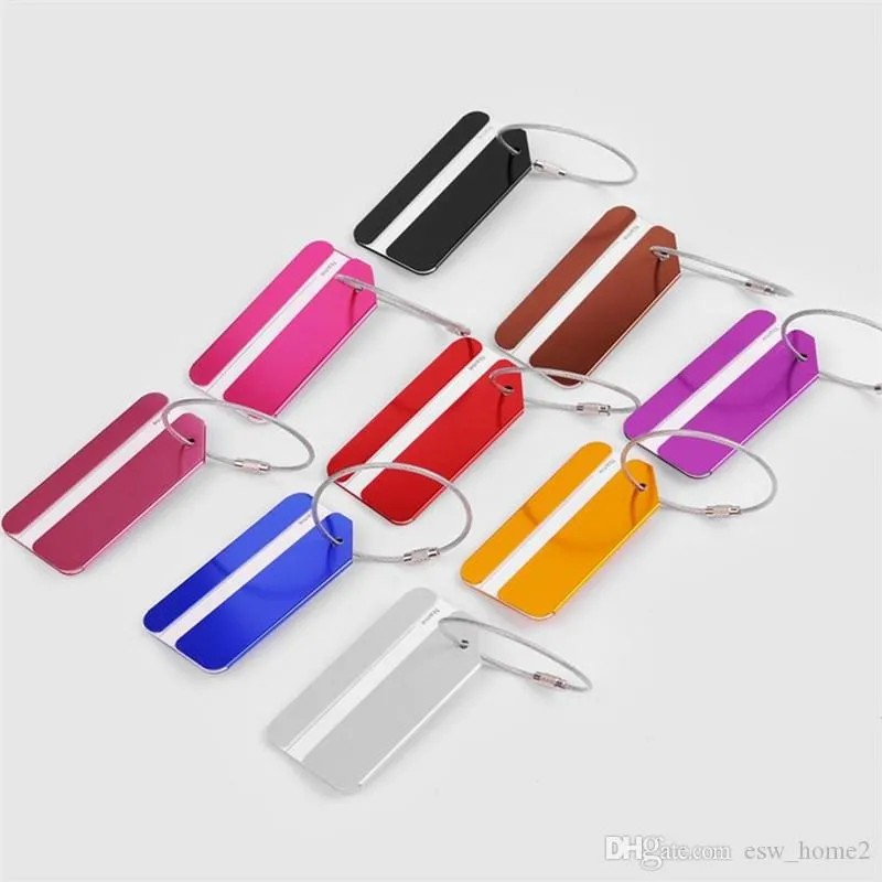 Aluminum Alloy Luggage Tags Suitcase Travel Bag Labels Holder Name Card Straps Suitcase Name Pet Tags