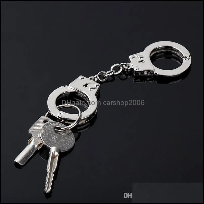 Simulation handcuffs metal keychain car wallet other pendant jewelry shape chic novelty