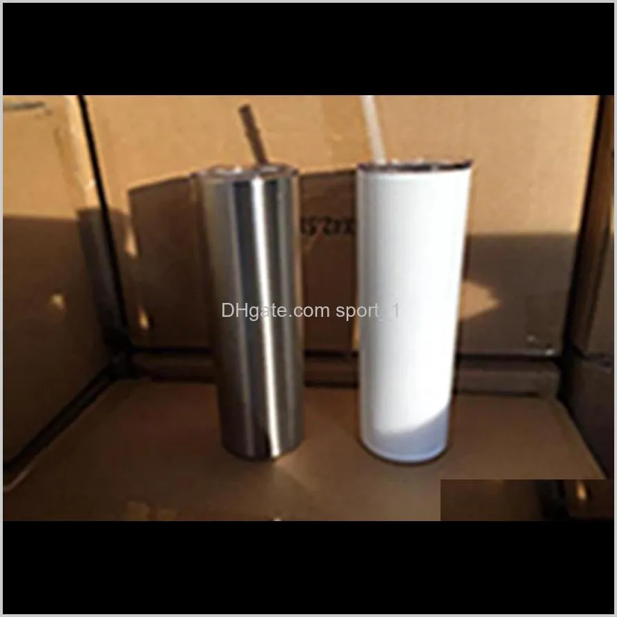 20oz sublimation skinny tumbler blank stainless steel tumbler diy straight cups vacuum insulated 600ml car tumbler coffee mugs