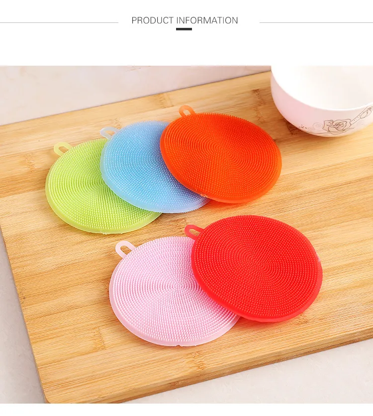 Multifunctional kitchen dishwashing brush Silicone safe non-stick oily material wipes heat insulation pads coasters brushes pots and bowls for household cleaning