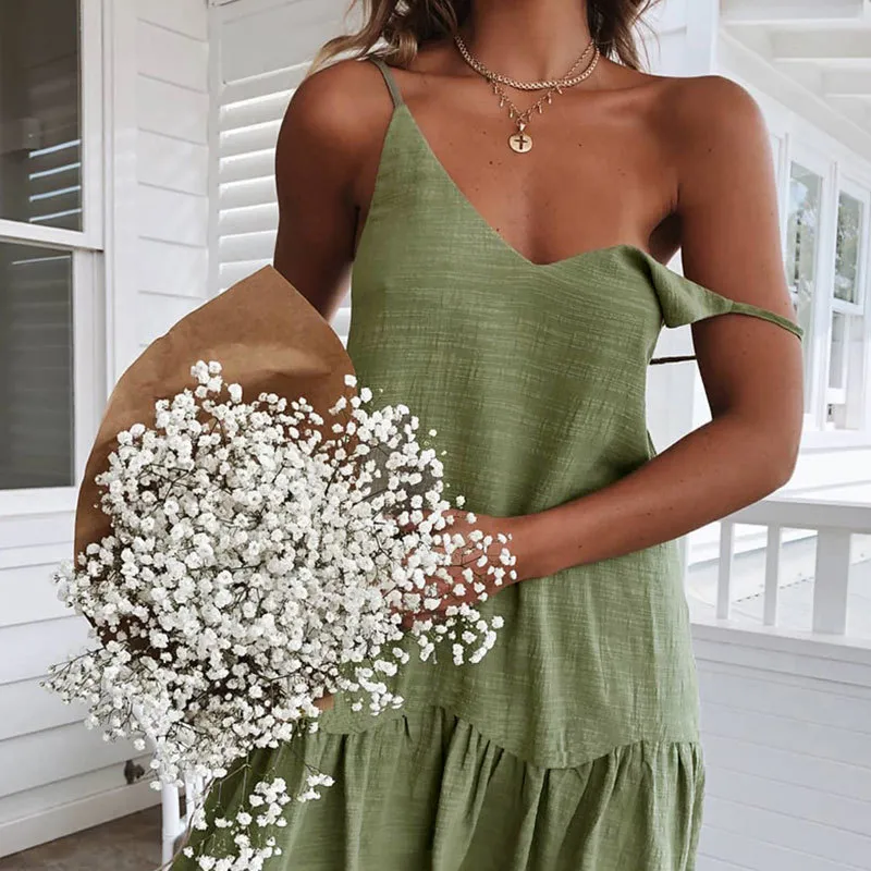 Off Shoulder White Ruffle white dress with Spaghetti Straps Perfect for Summer Mini Cotton Linen Sunwhite dress for Women Vestidos 210323