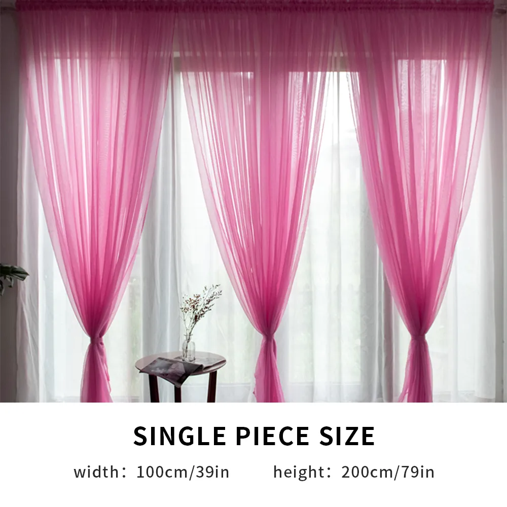 Solid Color Line Curtain Window String Curtains For Living Room Bedroom Drape Panel Sheer Tulle Modern Window Treatments