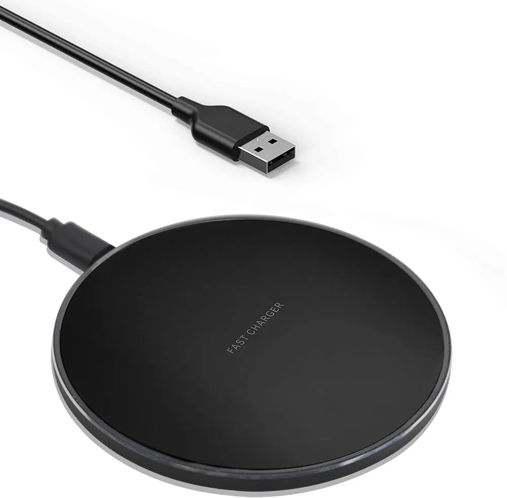 Carregador rápido sem fio, estação de carregamento sem fio indutivo, carregador Qi de 15 W com cabo USB-C para iPhone, celular inteligente, melhor qualidade