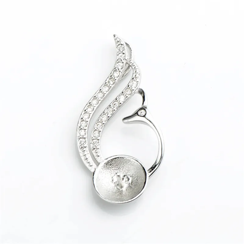925 Sterling Silver Pearl Pendant Setting Blanks For DIY Cremation