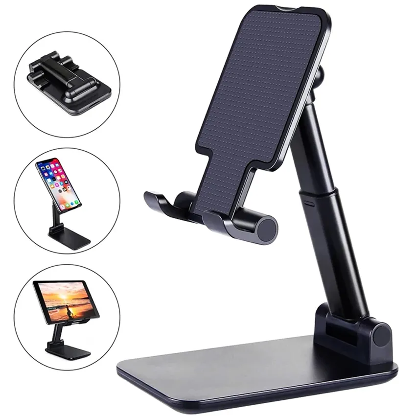 Universal Folding Desktop Tablet Phones Holder Desk Stand för mobiltelefonbordshållare Mobile Fold Stativ Mount